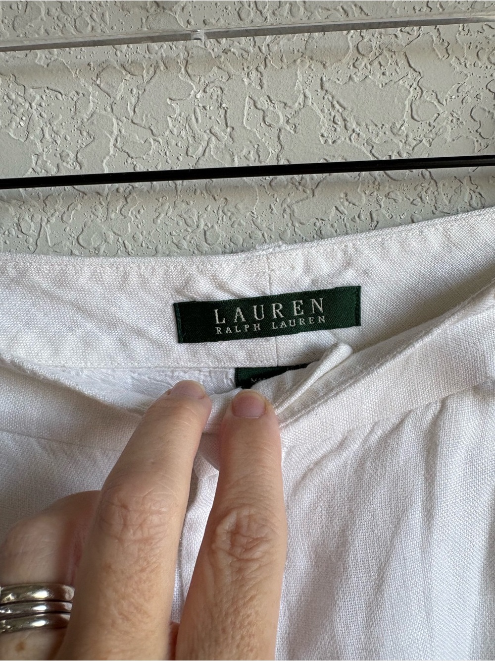Lauren Ralph Lauren White 100% Linen Pants Size 10 Fully Lined Straight Leg - Picture 4 of 10